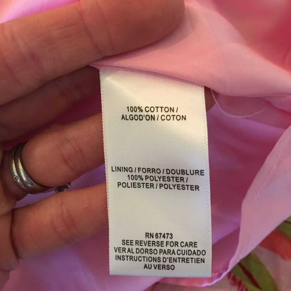 Taylor Floral Pink and Green Cotton Ruffle Dress Size XS - Picture 12 of 13